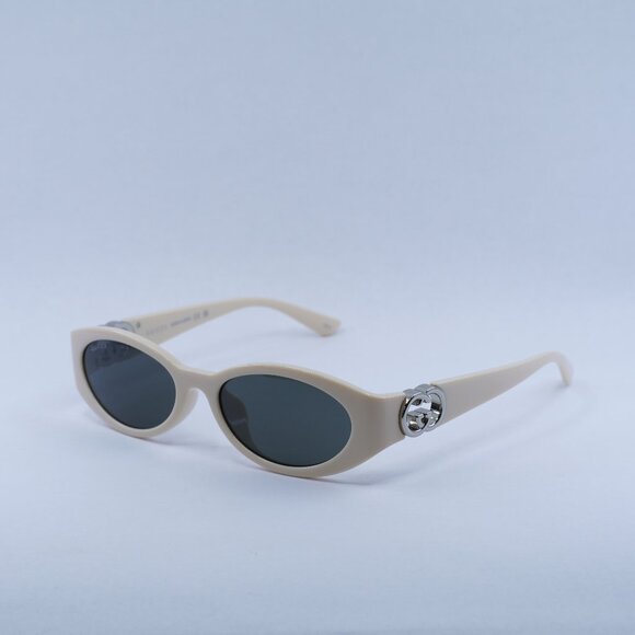 🕶️ New Gucci GG1662SA 004 Sunglasses - Ivory Frame, Grey Lenses - Picture 1 of 11
